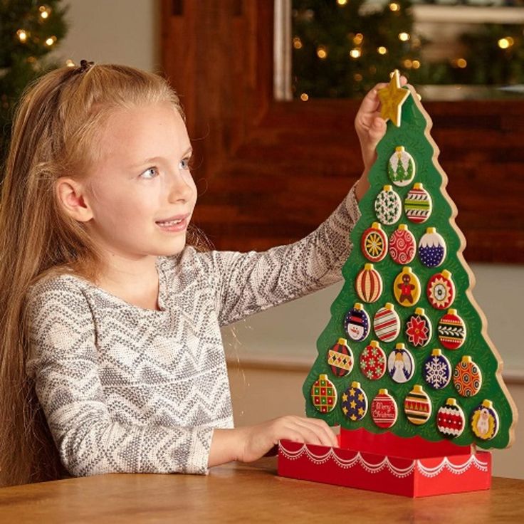 Melissa & Doug 13571 Countdown To Christmas Wooden Advent Calendar -4.9 L X 12 W X 16 H Inches -Magnetic -Includes Magnetic Wooden Tree, 24 Magnetic Ornaments, And 1 Shining Star For The Top Of The Tree -Attached Wooden Ornament Box Keeps All The Pieces Together -Holiday Poem On The Back Encourages Family Communication And A Festive “Read-Aloud” Ritual -A Hands-On Way For Kids Of All Ages To Get Into The Christmas Spirit -Makes A Great Gift For Kids Ages 3 And Up, For Hands-On, Screen-Free Play Advent Calendar Wood, Star For Christmas, Calendar Wood, Holiday Poems, Advent For Kids, Wooden Advent Calendar, Advent Calendars For Kids, Christmas Tree Toy, Countdown To Christmas