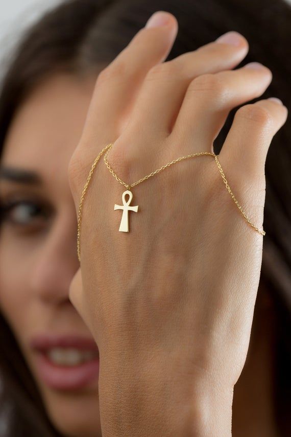 Gold Ankh Cross Necklace, 14k Solid Gold Charm Pendant for Women, Antique Egyptian Coptic Symbol Spiritual Jewelry, Religious Gift for HerOur gold cross necklaces are perfect choice for a Christmas, Mother’s Day, valentine's day, birthday, wedding, anniversary, graduation, engagement, bridesmaid, and best friends gift. It’s a good way to show appreciation to your mom, girlfriend, wife, grandmother, grandchildren, daughter, sister, best friend, boss or a co-worker. Also, a special treat just for Gold Cross Jewelry For Wedding, 14k Gold Symbolic Necklace For Wedding, 14k Gold Cross Necklace For Wedding, Gold-tone Cross Pendant Jewelry Gift, Spiritual Yellow Gold Jewelry With Delicate Chain, Gold Ankh Jewelry For Gifts, Symbolic 14k Gold Jewelry With Adjustable Chain, 14k Gold Symbolic Jewelry With Adjustable Chain, Spiritual Yellow Gold Charm Necklaces For Wedding