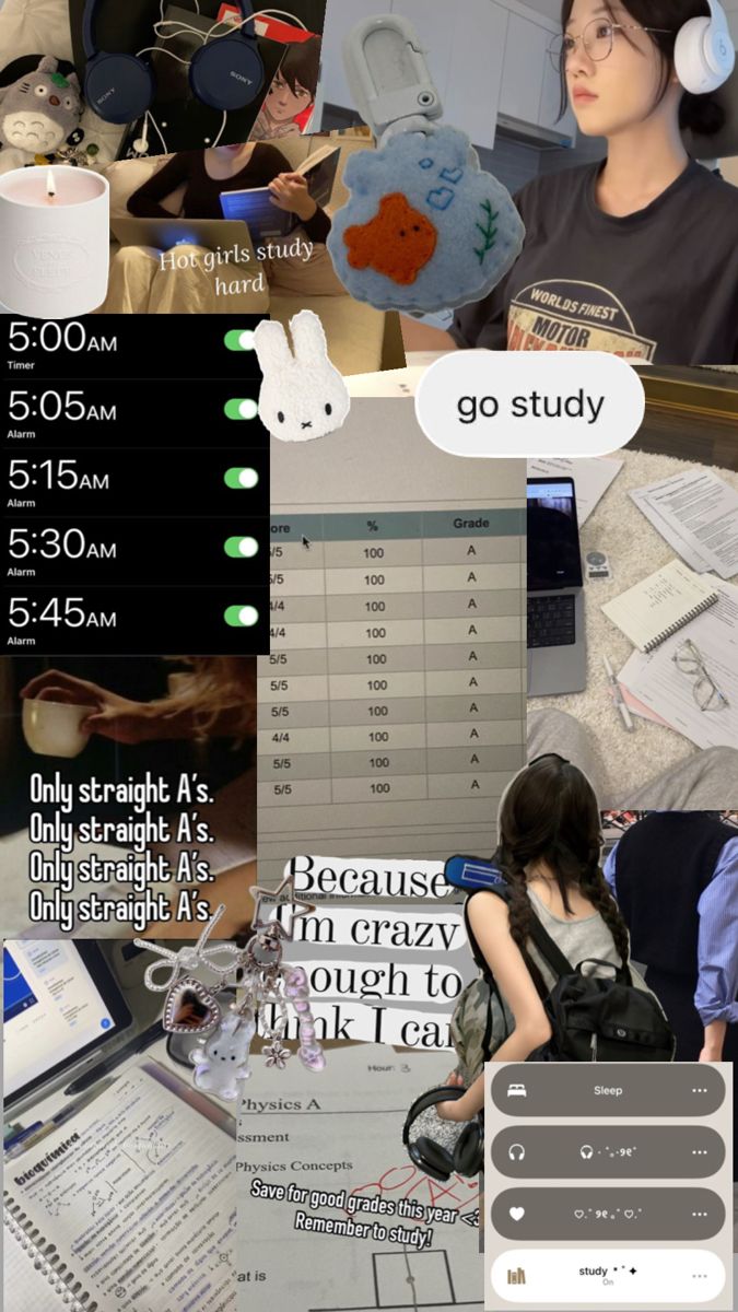 a collage of photos with text and images on them, including an image of a woman in headphones