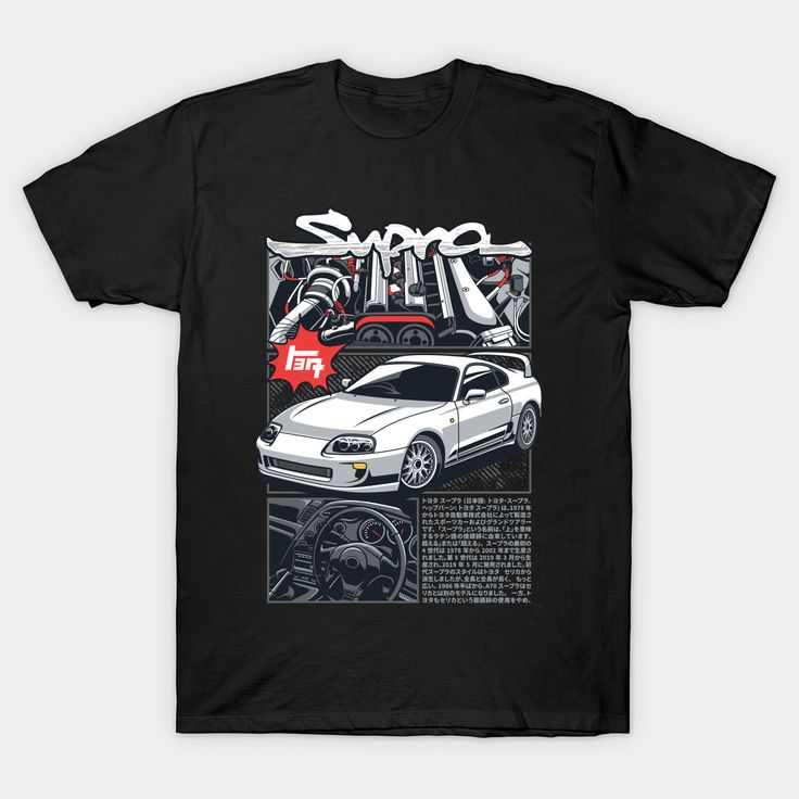 a black t - shirt with an image of a car