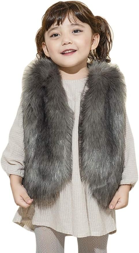 Amazon.com: Maidow Little Girls' Faux Fur Vest Coat Jacket Outerwear for 3-8 Years Old (1# Grey, One Size): Clothing, Shoes & Jewelry Faux Fur Vest, Vest Coat, Faux Fur Vests, Fur Vest, Girls Jacket, Outerwear Jackets, Size Clothing, Shoes Jewelry, Year Old