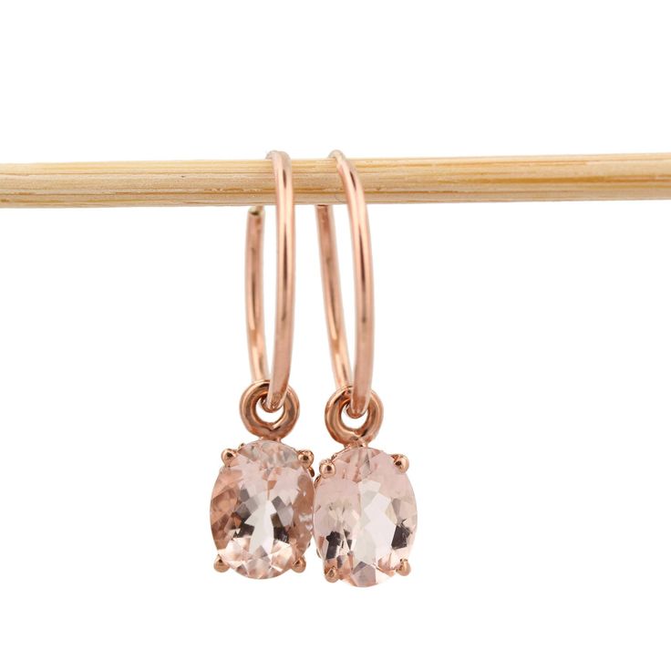 Solid 14k Rose Gold Morganite Dangle Lever back Earrings * Solid 14k Rose Gold huggies hoop Earrings, * Natural Moragnite, 8x6mm oval each stone, Average 1ct each stone, Total Carat Weight is about 2ct. * Vintage Scroll Style * Earrings gift Box * 30-day Money Back Guarantee. SKU Gift Oval Hoop Earrings With Lever Back, Oval Gemstone Hoop Earrings As Gift, Oval Gemstone Hoop Earrings For Gift, Huggies Hoop Earrings, Morganite Earrings, Gold Huggies, Rose Gold Morganite, Pink Stone, Style Earrings