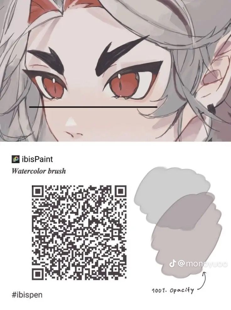 an anime character with grey hair and red eyes is shown in the form of a qr