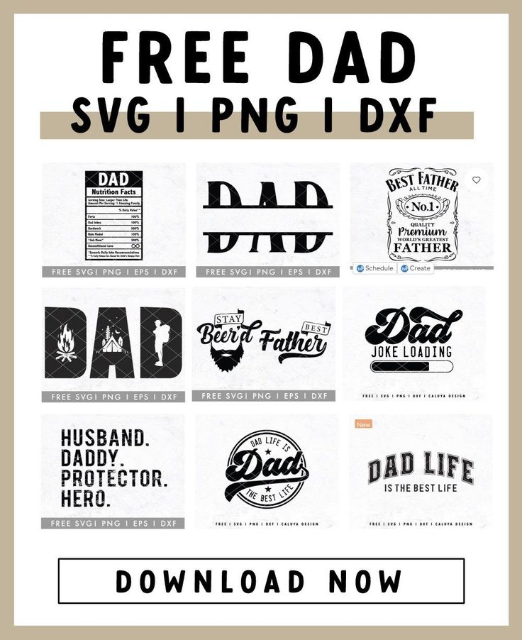 the free dad svg bundle is available for all fathers day and father's day