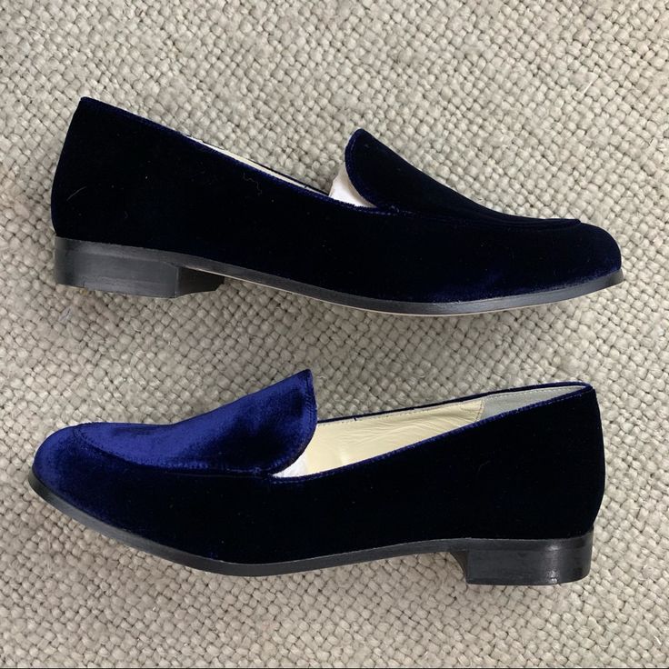 Bettye Muller Slip On Loafer Style : Regency Blue Velvet Made In Spain Brand New In Box Eur Size 37 Us Size 6.5-7 Velvet Dress Shoes, Blue Loafers, Heel Loafers, Blue Velvet Dress, Loafer Style, Velvet Loafers, Loafers Style, Heeled Loafers, Blue Velvet