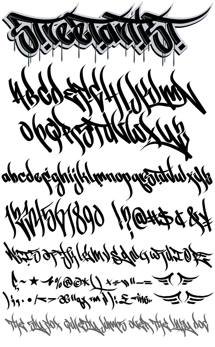 some type of graffiti font that is black and white with the letters written in it