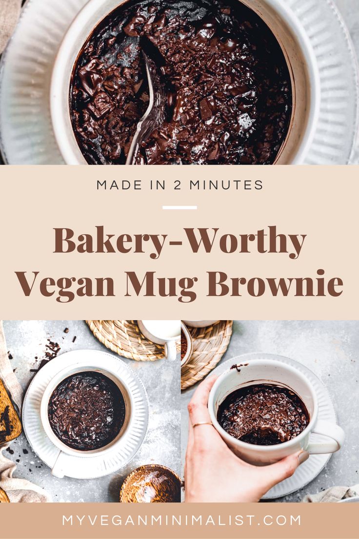 two bowls filled with brownies and one bowl full of chocolate pudding on top of the table