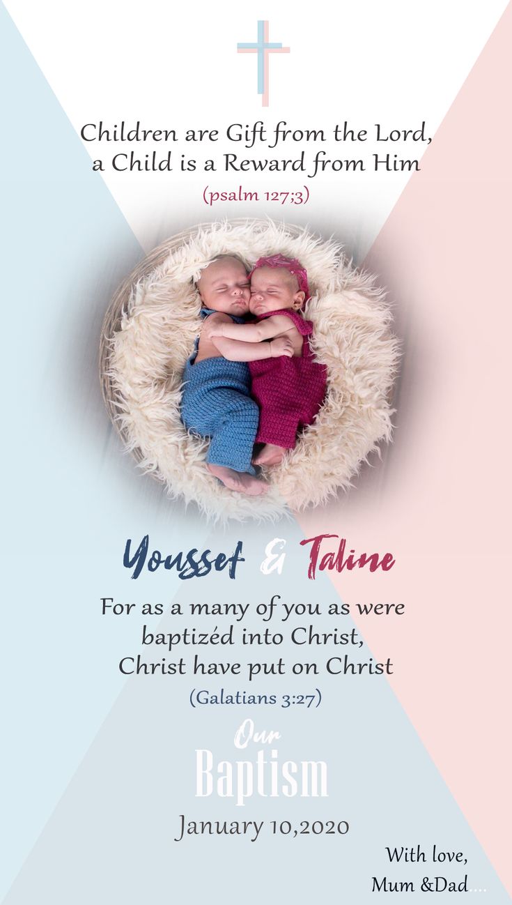 two babies in a basket with the words, children are gift from the lord and a child is reward from him