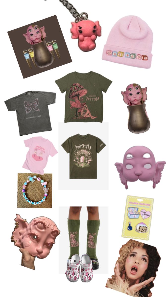 a collage of various items including t - shirts and shoes