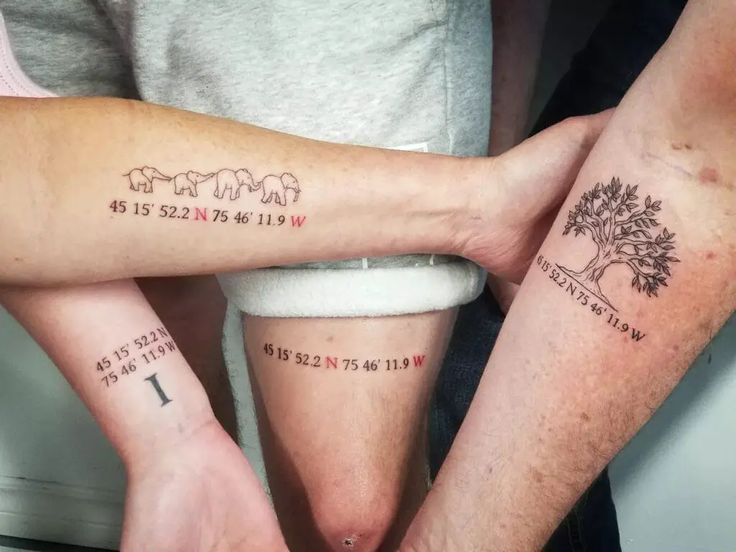 Coordinate Family Tattoos Designs Ideas Symbols Of Family, Family Drawing Tattoo, Tattoo Ideas For Family Members, Eris Tattoo, Elephant Family Tattoo, Family Tree Tattoo, Family Tattoo Designs, Families Hands, Lion Family