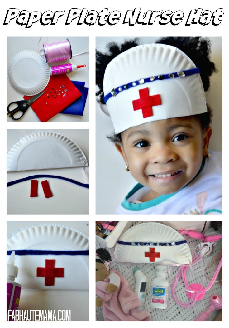 paper plate nurse hat craft for kids