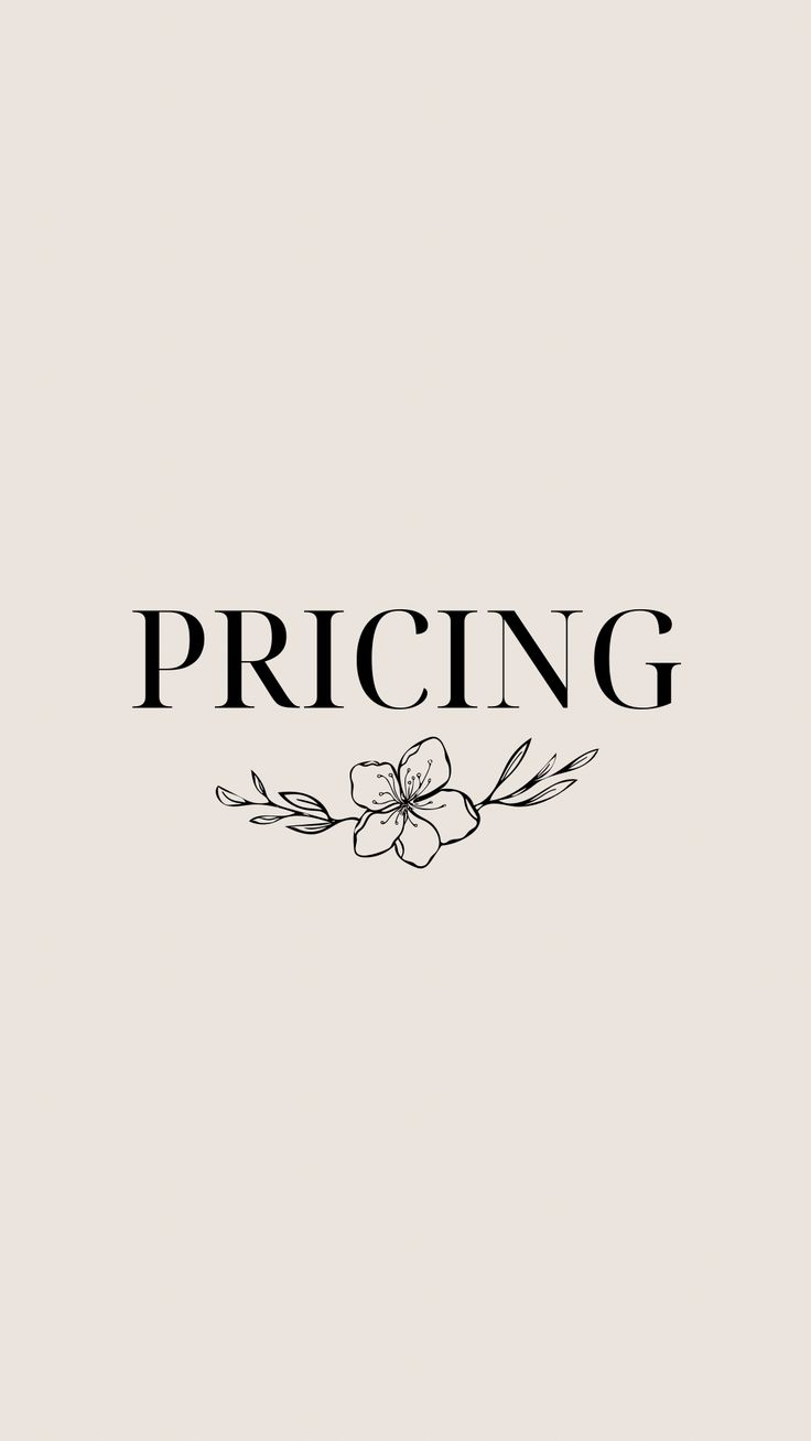 the words pricing are written in black and white