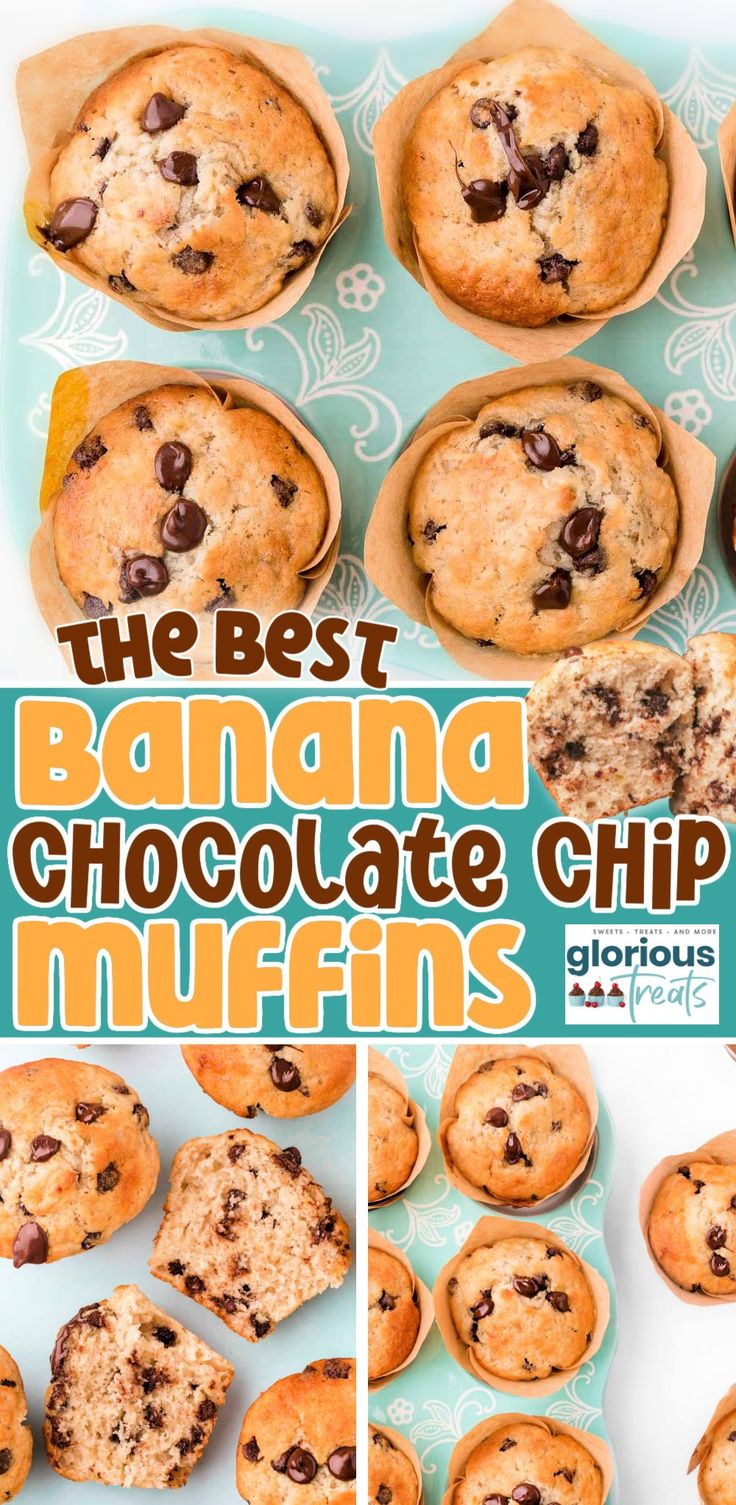 the best banana chocolate chip muffins