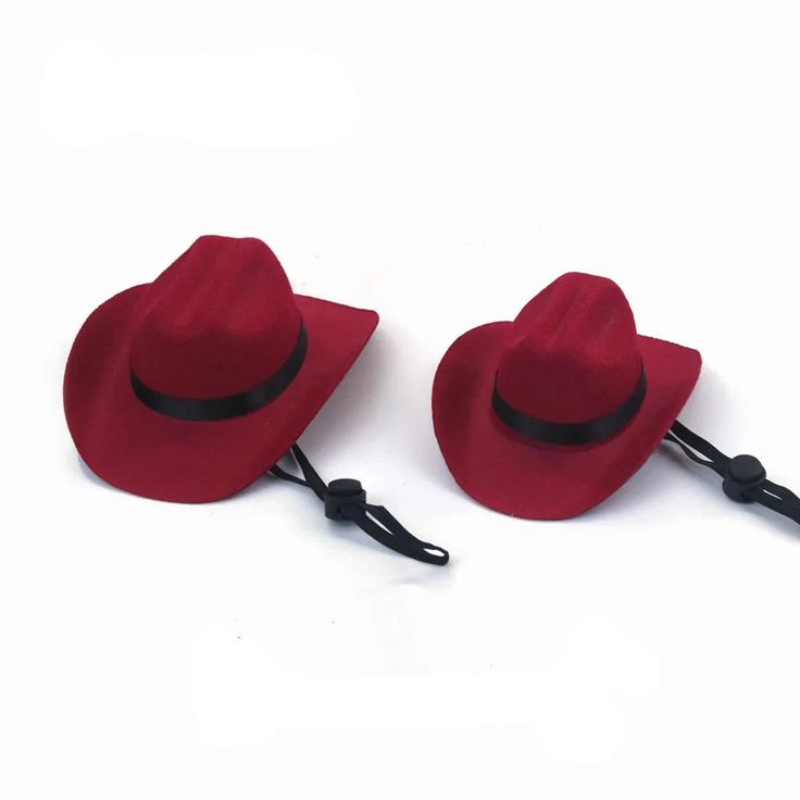 49164756189518|49164756255054 Adjustable Red Felt Hat For Western-themed Events, Red Adjustable Mini Fedora Hat, Red Adjustable Fedora Mini Hats, Adjustable Red Fedora Mini Hat, Mini Cowboy, Mini Cowboy Hat, Themed Events, Dog Hat, Cowboy Hat