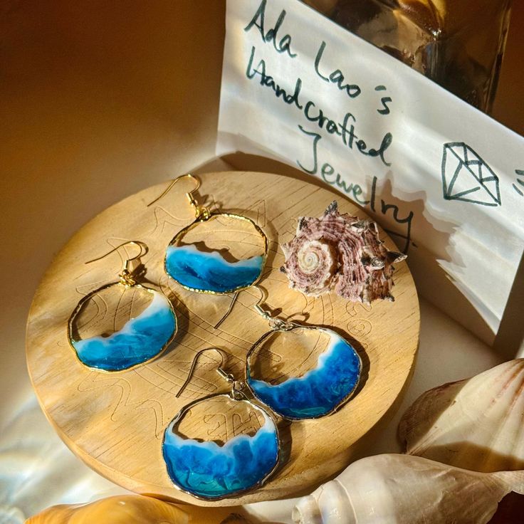 Handmade resin drop earrings. Fully handmade. Every item is slightly different and has tiny errors because it is fully handmade. Products come with a box and alcohol wipe. Ocean-inspired Drop Earrings Gift, Resin Ocean Jewelry, Resin Ocean Earrings, Ocean-inspired Shell Earrings For Gifts, Resin Dolphin Earrings, Girls Earrings, Gifts For Wedding Party, Girl Gifts, Wedding Party