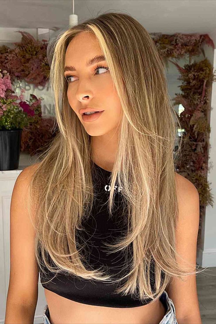 Long Choppy Feathery Layers with Soft Texture Chest Length Hair, Feathered Haircuts, Layered Haircuts Straight Hair, Layered Haircuts Straight, Haircuts For Long Hair Straight, Straight Hair Cuts, Hairstyles For Layered Hair, Blonde Hair Inspiration, Haircuts Straight Hair