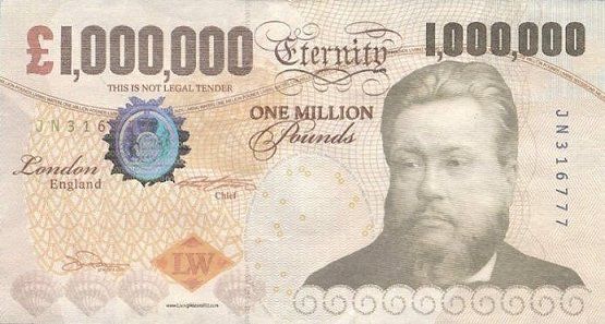 an old one million bill with a man's face on the front and side