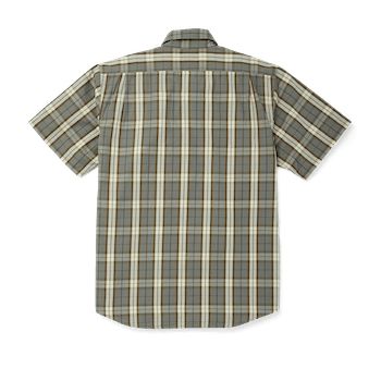 Filson's Short Sleeve Washed Feather Cloth Shirt is an extra-soft version of the classic, all-natural shirt that’s been a warm-weather staple for decades. When the day heats up, there’s nothing more comfortable against your skin than lightweight 100% cotton, and with this heavily-prewashed variant, you can enjoy that exceptional comfort from the first day. The tight weave of our 3-oz. Feather Cloth gives it a strength and durability that belies its light weight. Since the mid-1990s our customers have relied on our Feather Cloth shirts for protection and comfort on fishing trips, safaris and other hot-weather adventures. | Filson Washed Short Sleeve Feather Cloth Shirt Sage Green Size XS Short Sleeve Shirt For Outdoor Fall Activities, Short Sleeve Shirt For Fall Outdoor, Casual Brown Shirt For Outdoor, Collared Plaid Tops For Outdoor, Classic Cotton Shirt For Outdoor, Plaid Collared Tops For Outdoor, Classic Short Sleeve Shirt For Fall, Classic Short Sleeve Top For Outdoor, Fall Cotton Short Sleeve Camp Shirt