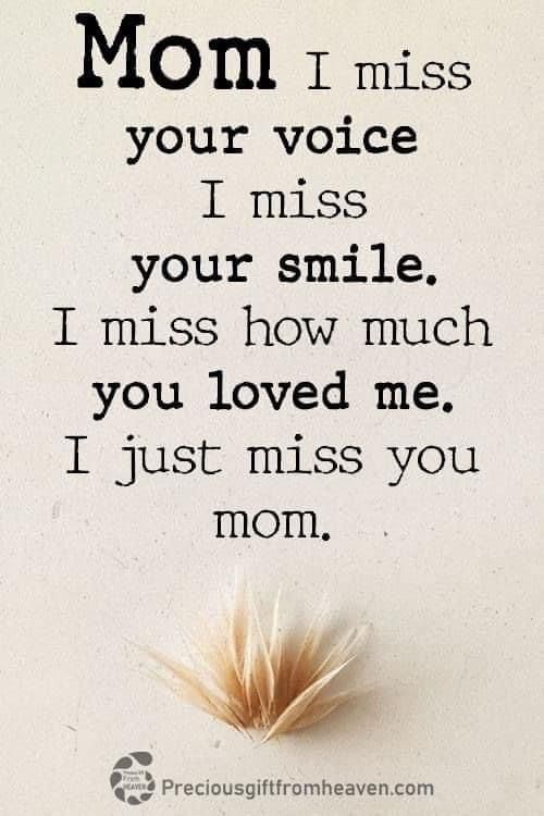 a poem written in black on a white background with the words mom i miss your voice