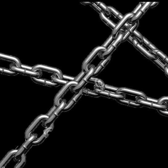 a cross made out of chains on a black background