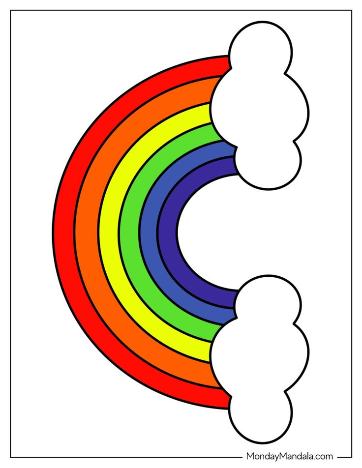 a rainbow coloring page for kids with the letter c in it's middle and bottom corner