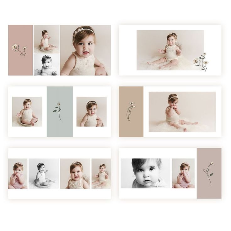 a collage of photos with babys and flowers