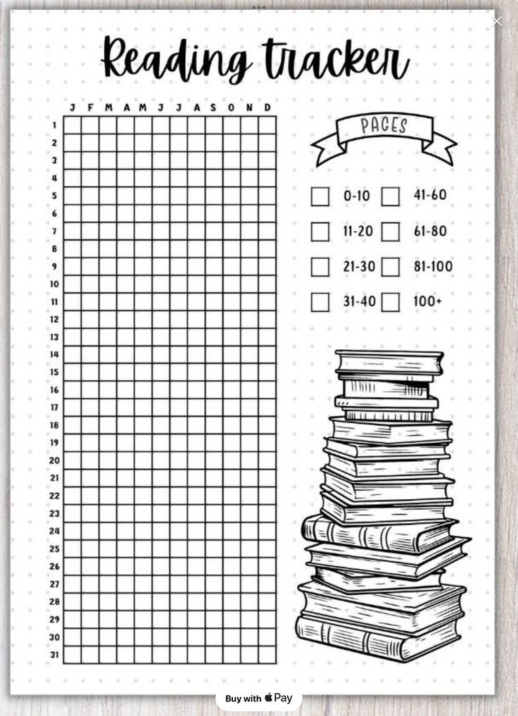 a printable reading tracker with books stacked on top of each other, and the words reading