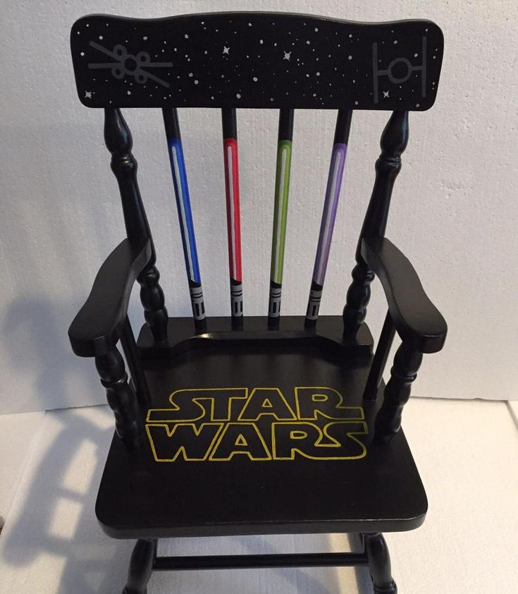 a darth vader rocking chair with star wars on it