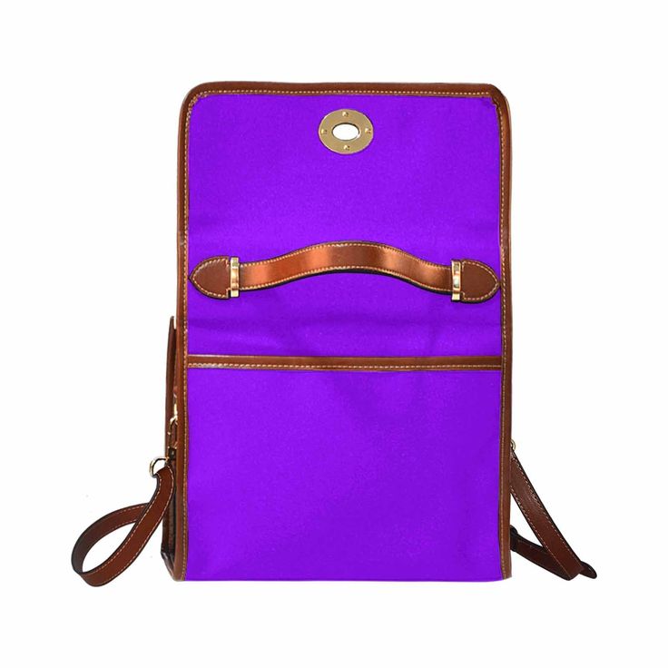 Uniquely You Violet All Over Print Waterproof Canvas Bag(Model1641)(Brown Strap) Crossbody School Travel Bag, School Crossbody Travel Bag, Purple Satchel Shoulder Bag For School, Canvas Flap Shoulder Bag For School, Purple Shoulder Satchel For School, School Shoulder Bag With Removable Pouch And Flap Shape, Student Laptop Bag With Adjustable Strap, Student Rectangular Laptop Bag With Adjustable Strap, School Satchel Canvas Bag With Detachable Strap