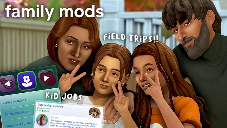 the family mods are making faces for each other to see what's on their screen