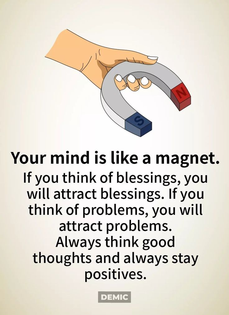 a hand holding a magnet with the words your mind is like a magnet if you think of