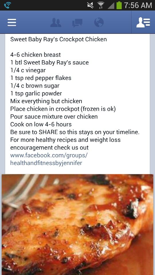 the recipe for sweet baby ray's crockpot chicken