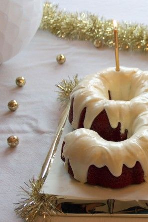 a bundt cake sitting on top of a white plate