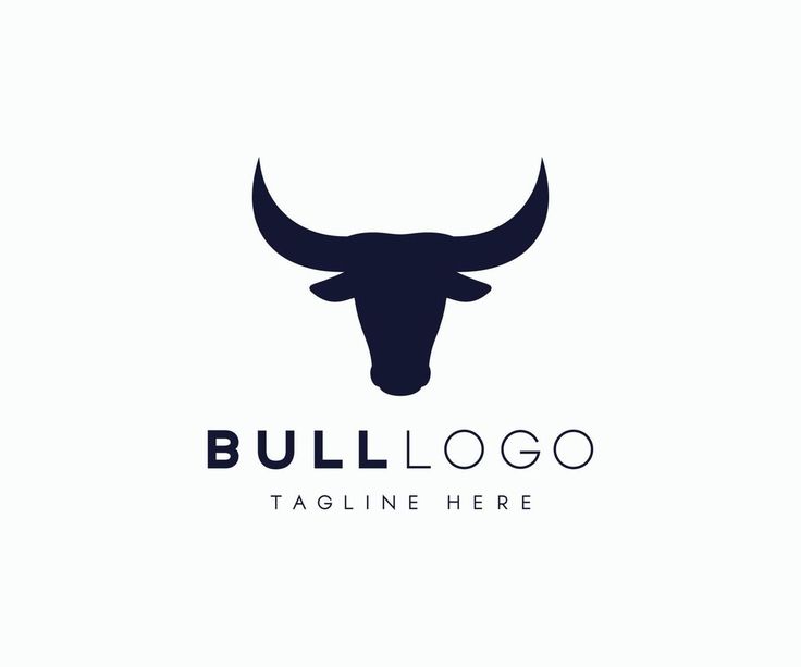 the bull logo is designed with black and white colors, it looks like an animal's head