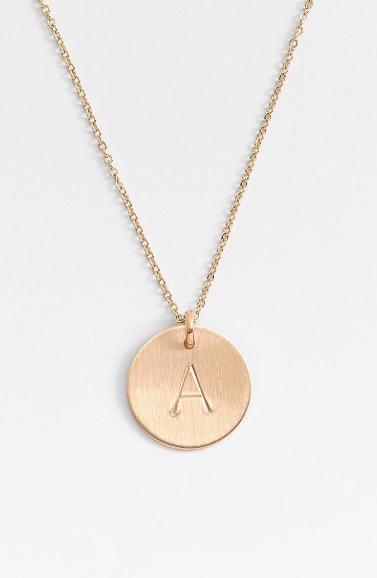 Nashelle 14k-Gold Fill Initial Disc Necklace, $73 Meaningful Stamped Necklaces For Everyday, Minimalist Hand Stamped Initial Necklace For Everyday, Minimalist Everyday Hand Stamped Initial Necklace, Hand Stamped Minimalist Pendant Necklace, Minimalist Hand Stamped Pendant Necklace, Simple Everyday Jewelry With Initial Pendant, Simple Everyday Initial Pendant Necklace, Dainty Hand Stamped Round Pendant Necklaces, Everyday Engraved Initial Pendant Charm Necklace