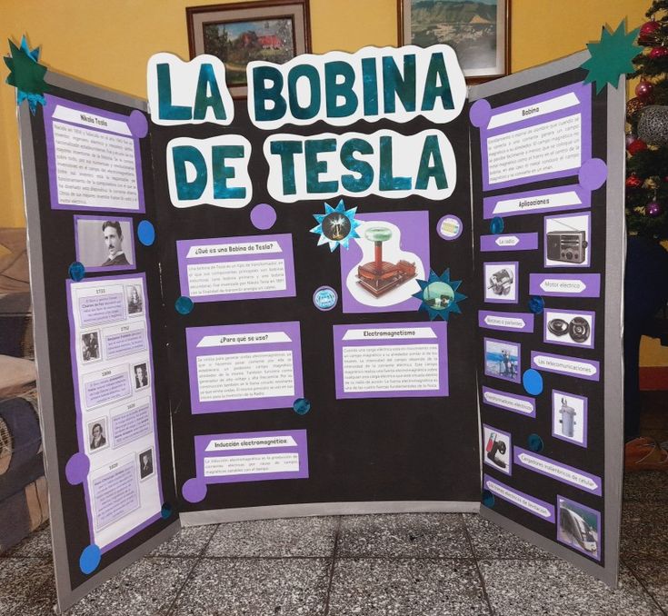 a bulletin board with pictures and information about the spanish speaking language in front of a christmas tree