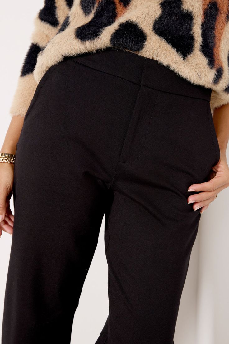 Add effortless polish to your wardrobe with these chic trousers by Sanctuary. Perfect for work or weekend, these versatile pants are crafted in ponte fabric and feature a relaxed leg, high-rise fit, and rolled hems. | SANCTUARY Women's Rolled Straight leg Trouser Pants, Size XL, Black Elastane Wide Leg Pants For Business Casual, Wide Leg Elastane Pants For Business Casual, Relaxed Fit Elastane Wide Leg Pants For Work, Stretch Wide-leg Pants For Workwear, Versatile Straight Leg Work Pants, Relaxed Fit Wide Leg Ankle-length Pants For Work, Relaxed Fit Ankle-length Wide Leg Pants For Work, Wide-leg Elastane Dress Pants With Pockets, Business Casual Wide-leg Elastane Bottoms