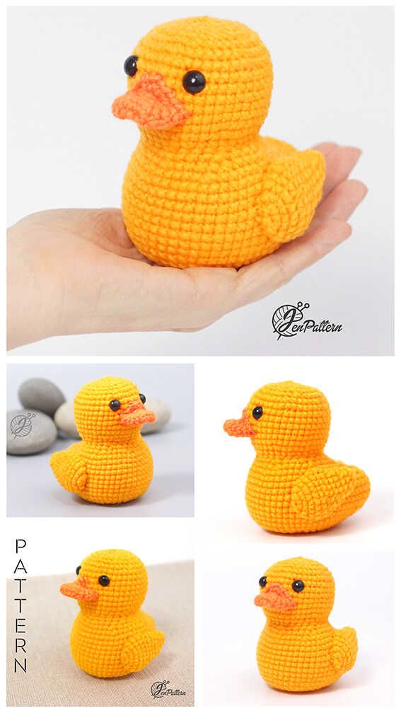 crocheted yellow rubber ducky amigurt pattern by patter77