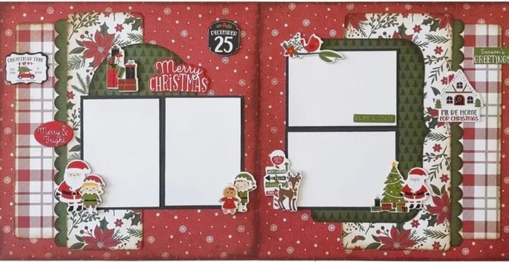 a scrapbook with christmas cards on it