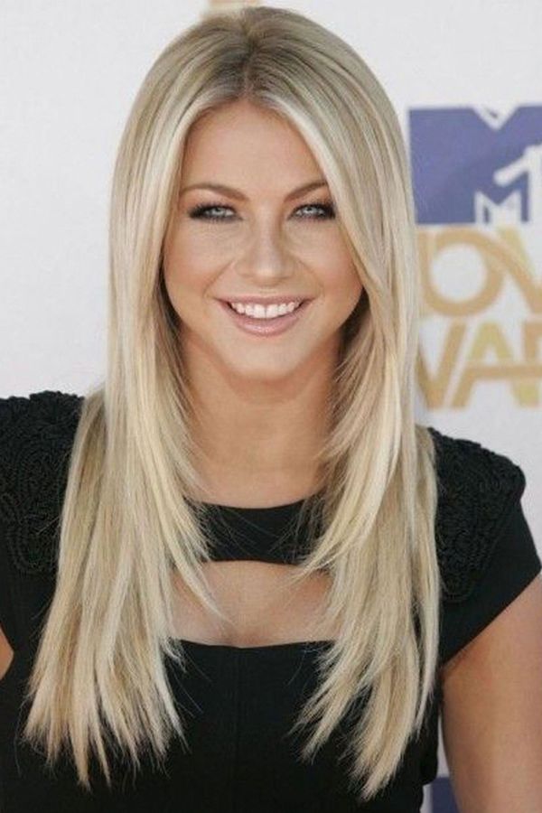 #balayagehairblonde Julianne Hough Long Hair, Spring Haircuts, Beautiful Haircuts, Long Face Hairstyles, Short Straight Hair, Long Hair With Bangs, Ombre Hair Color, Long Blonde, Long Layered Hair