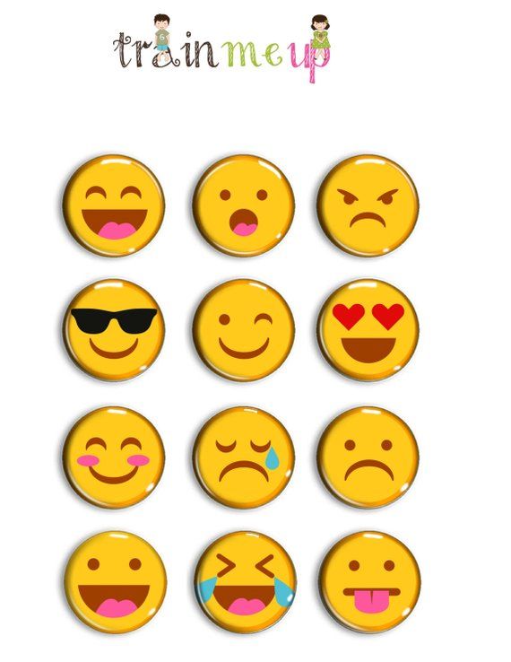 a set of yellow smiley faces with different expressions