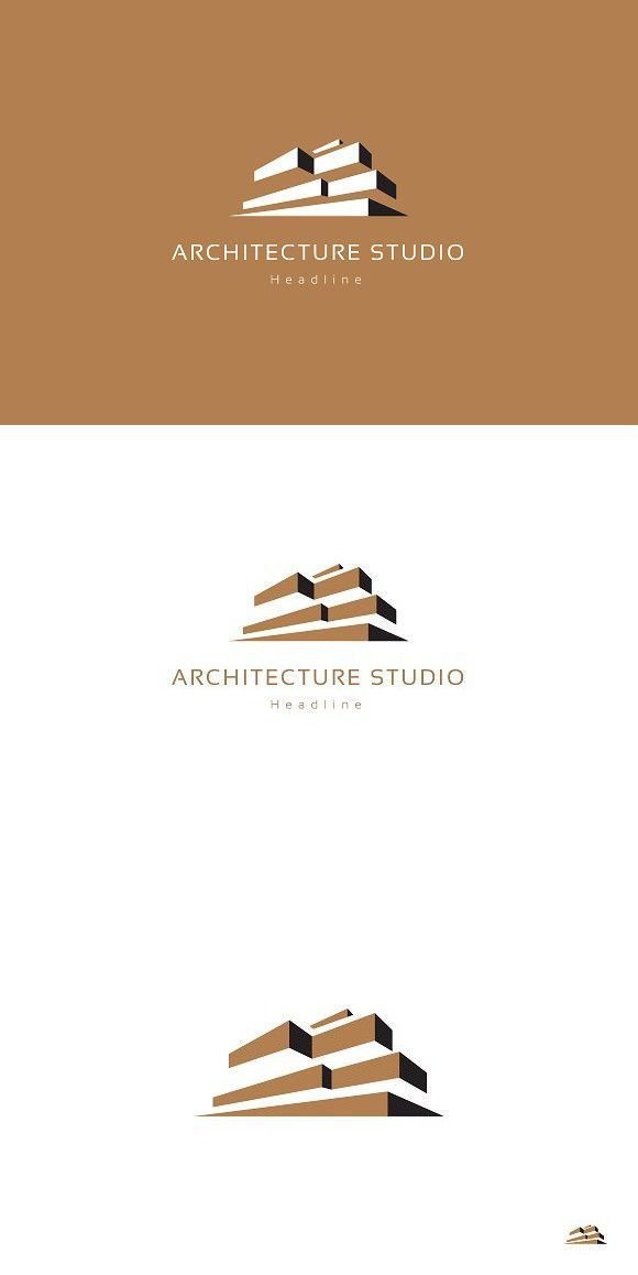 the logo for architecture studio is shown in three different colors and font, along with an image