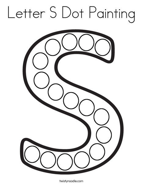 the letter s dot painting is shown in black and white