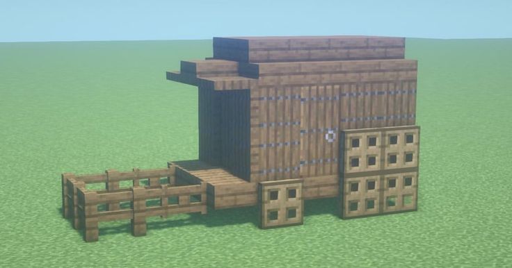 an image of a small building made out of wood and plastic bricks in minecraft