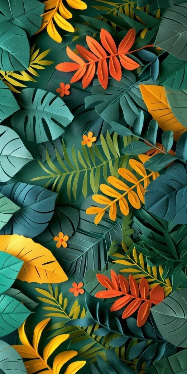 an image of colorful leaves and flowers