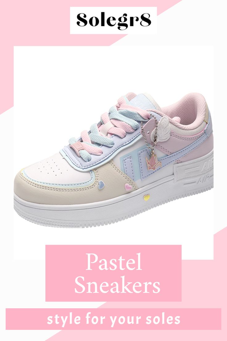 🌸👟 Our new pastel sneaker collection is here to add a pop of color to your wardrobe. From soft lavender to minty freshness, find your perfect shade and make every step a fashion statement. #PastelPower #SneakerStyle Trendy Canvas Shoes With Round Toe, Trendy Round Toe Canvas Shoes, Trendy Pink Chunky Sneakers With Round Toe, Pastel Sneakers For Spring Streetwear, Trendy High-top Canvas Shoes With Thick Bottom, Spring Streetwear Platform Sneakers With Thick Bottom, Harajuku Style Low-top Sneakers For Spring, Casual Canvas Shoes With Thick Bottom, Trendy Spring Skate Shoes With Laces