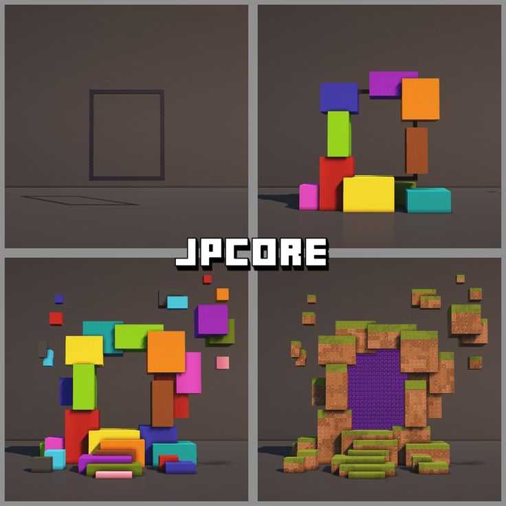 four different colored blocks with the word jlcore on them