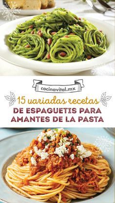 the cover of an italian cookbook, featuring spaghetti and pesto sauce on top