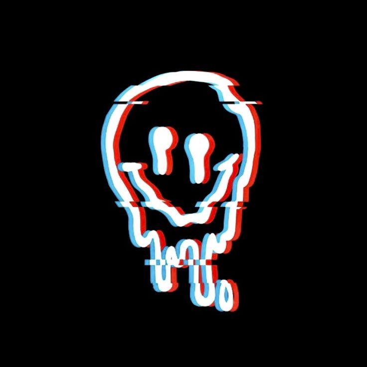 a neon skull on a black background