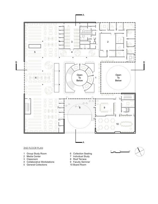 the floor plan for an office building, with several areas to sit and work on